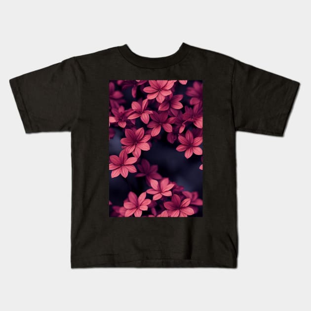 Beautiful Violet Red Burgundy Flowers, for all those who love nature #106 Kids T-Shirt by Endless-Designs